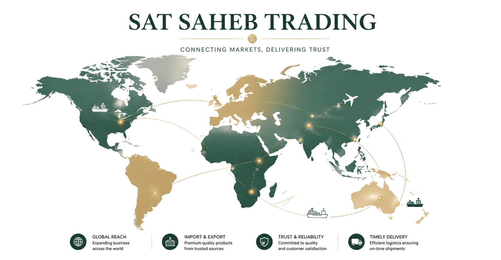 SAT SAHEB TRADING CO. Trade lanes